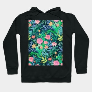 Roses + Green Messy Floral Posie Hoodie